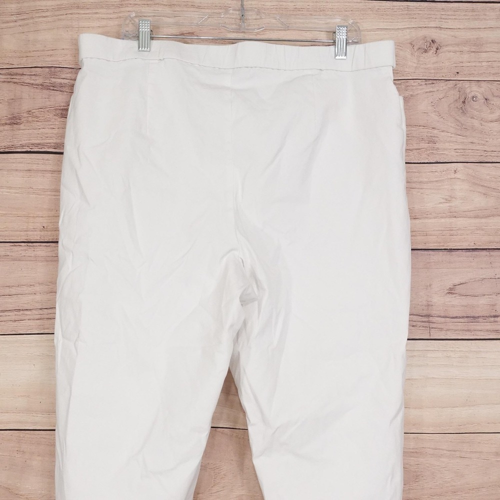 Susan Graver Pants Womens 20W White Capri Ankle Pull On Stretch Pockets 38x23.5 - Picture 5 of 8